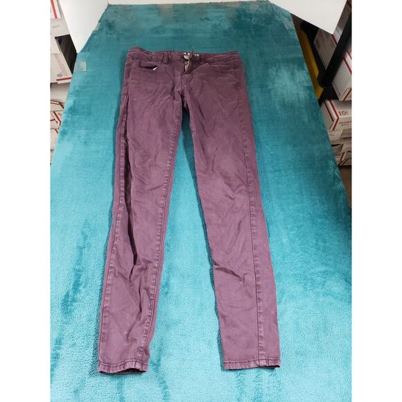 American Eagle Jeans Size 4 Womens Purple Denim Pants Ladies Mid Rise Jegging - Picture 1 of 13
